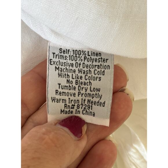 Johnny Was JW Los Angeles Linen Poncho Moji Top Embroidered White Resortwear, L - Picture 14 of 14